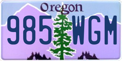 OR license plate 985WGM