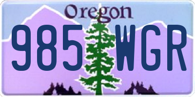 OR license plate 985WGR