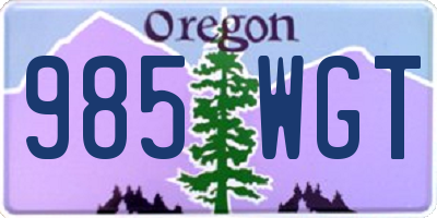 OR license plate 985WGT