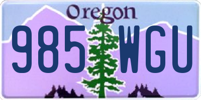OR license plate 985WGU