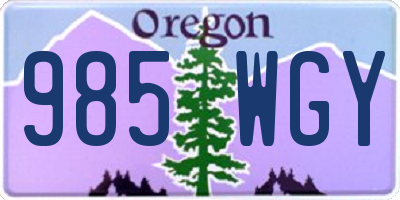 OR license plate 985WGY