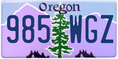 OR license plate 985WGZ