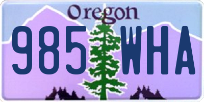 OR license plate 985WHA