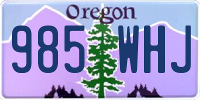 OR license plate 985WHJ