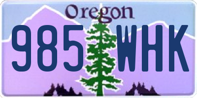 OR license plate 985WHK