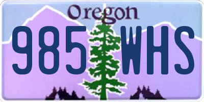 OR license plate 985WHS