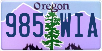 OR license plate 985WIA