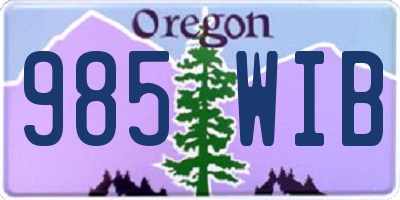OR license plate 985WIB