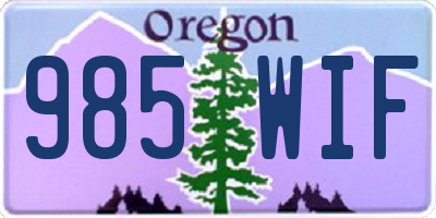 OR license plate 985WIF