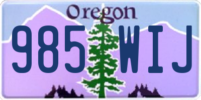 OR license plate 985WIJ