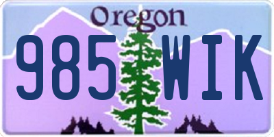OR license plate 985WIK