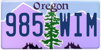 OR license plate 985WIM