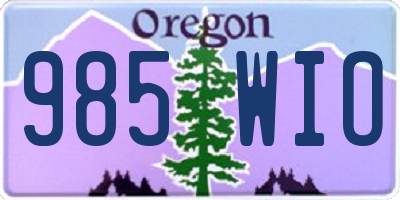 OR license plate 985WIO