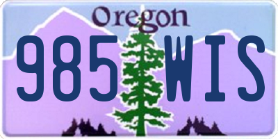 OR license plate 985WIS