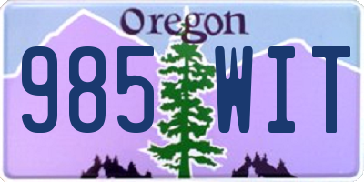 OR license plate 985WIT