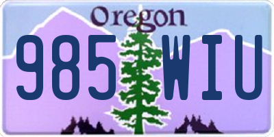 OR license plate 985WIU