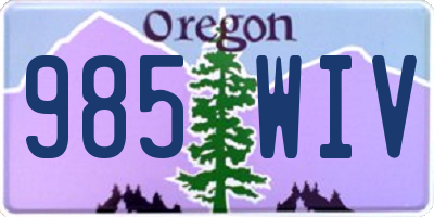 OR license plate 985WIV