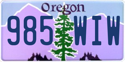 OR license plate 985WIW