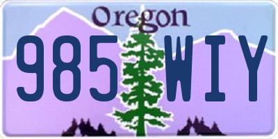 OR license plate 985WIY