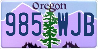 OR license plate 985WJB