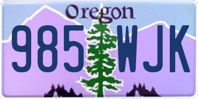 OR license plate 985WJK