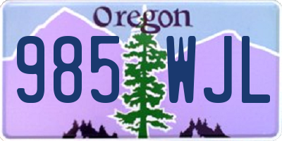 OR license plate 985WJL