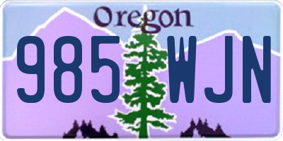 OR license plate 985WJN