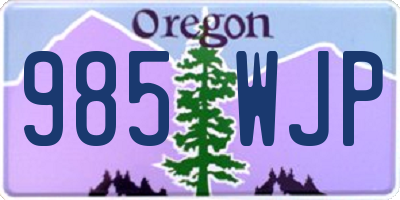 OR license plate 985WJP