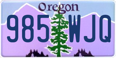 OR license plate 985WJQ