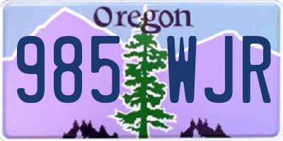 OR license plate 985WJR