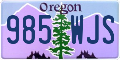 OR license plate 985WJS
