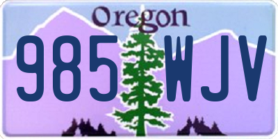 OR license plate 985WJV