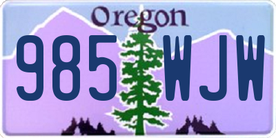 OR license plate 985WJW