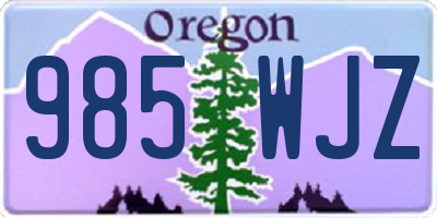 OR license plate 985WJZ