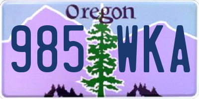 OR license plate 985WKA
