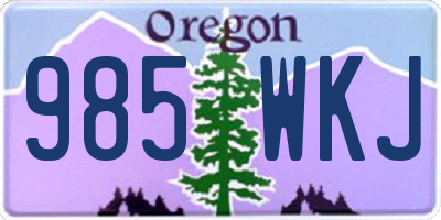 OR license plate 985WKJ