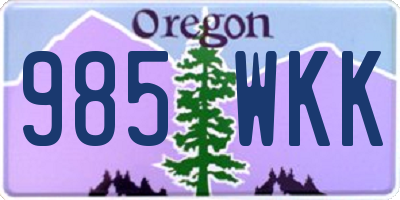 OR license plate 985WKK