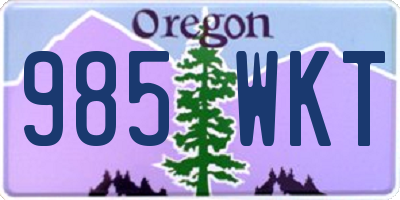 OR license plate 985WKT