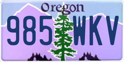 OR license plate 985WKV