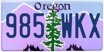 OR license plate 985WKX