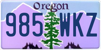 OR license plate 985WKZ