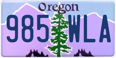 OR license plate 985WLA