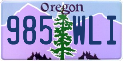 OR license plate 985WLI