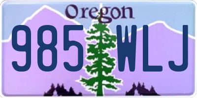 OR license plate 985WLJ