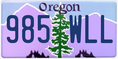 OR license plate 985WLL