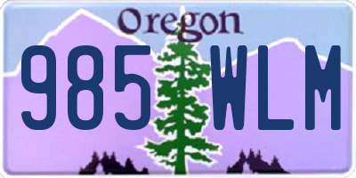 OR license plate 985WLM