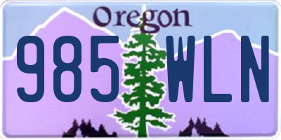 OR license plate 985WLN