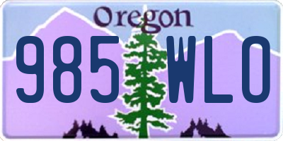 OR license plate 985WLO