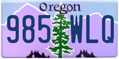 OR license plate 985WLQ