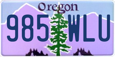 OR license plate 985WLU